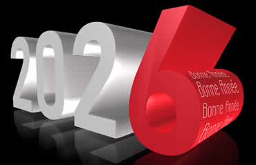 Image 2026 en 3D blanc et rouge