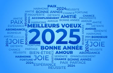 Image avec les voeux de bonne année 2025