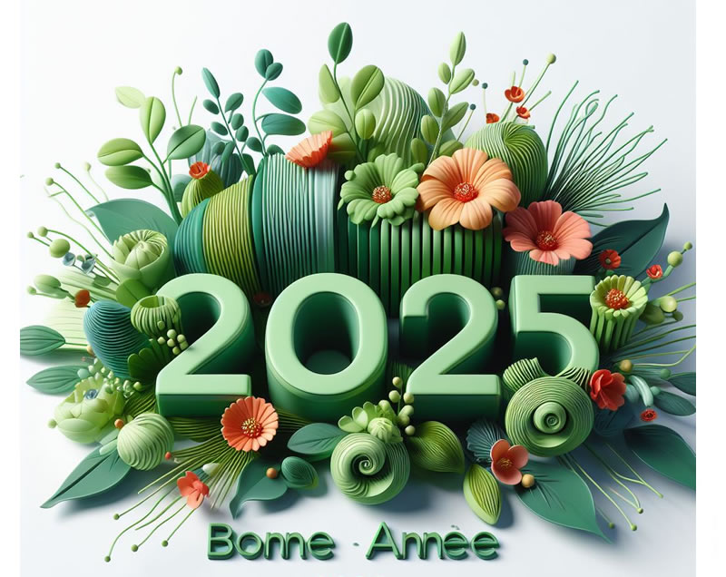 image bonne annee 2025 vert