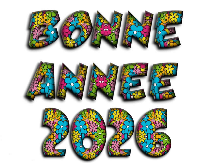 image bonne année 2026 fleurs