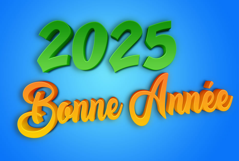 Meilleurs Voeux 2025 vert et orange