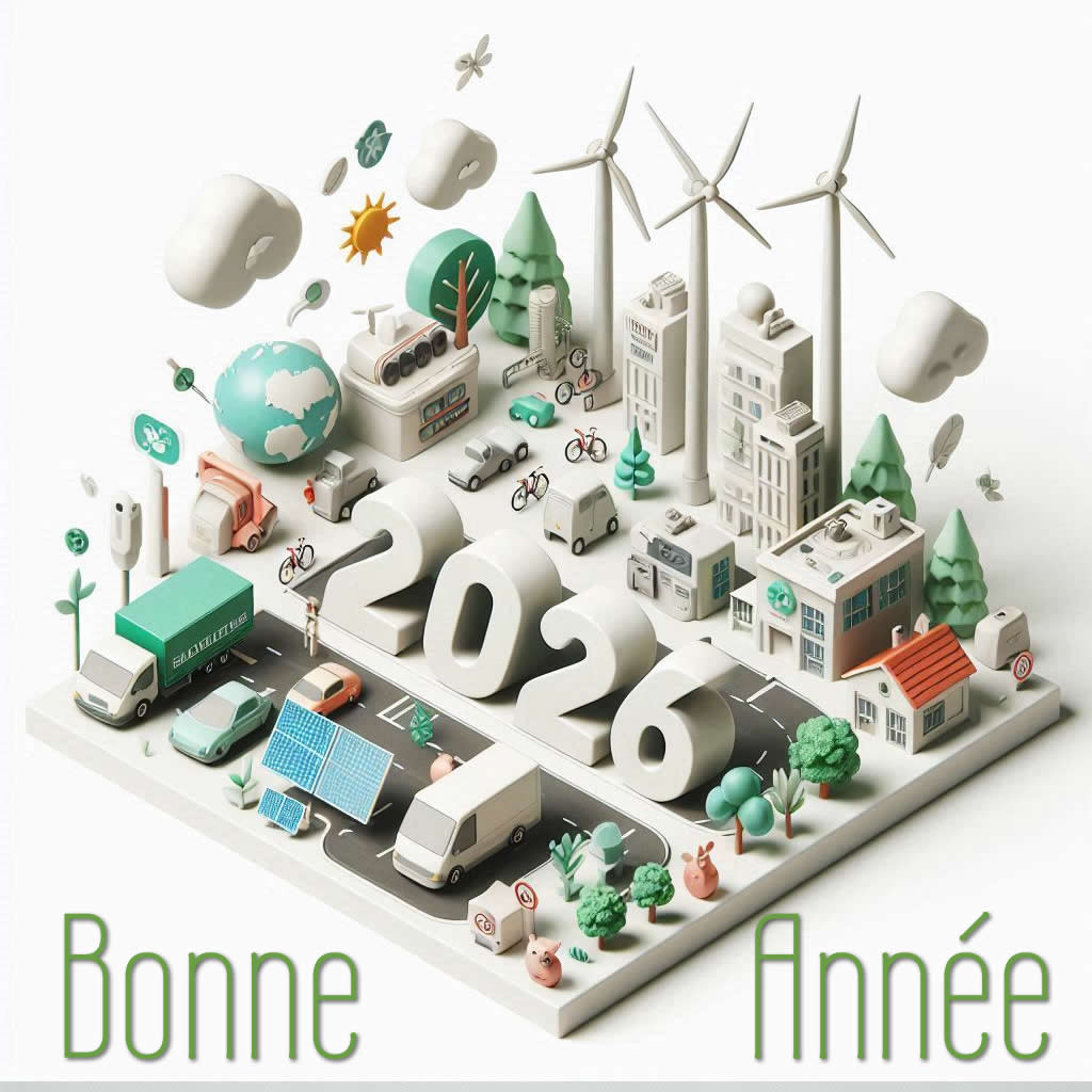 Meilleurs Voeux 2026 avec une plante orange