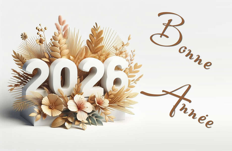Meilleurs Voeux 2027 avec une plante orange